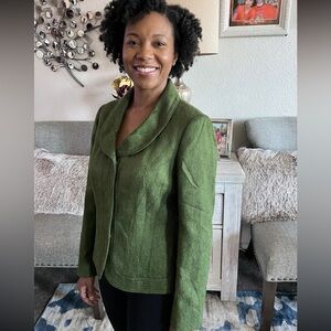 Albert Nipon Olive Green Tailored Blazer Jacket Vintage Size 12
